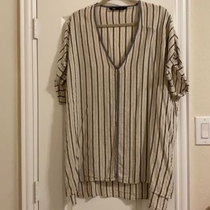 Zara striped oversized shirt